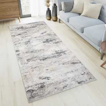 Koberec Běhoun na míru Portland - abstrakt 13 - krémový/šedý Rozměr koberce: 60 cm