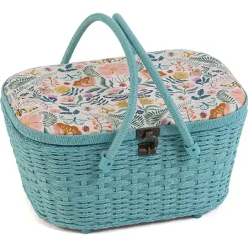Organizér galanterie Oválný koš na šití, pletení a háčkování - Louka (Sewing Box with Wicker Flutterby)