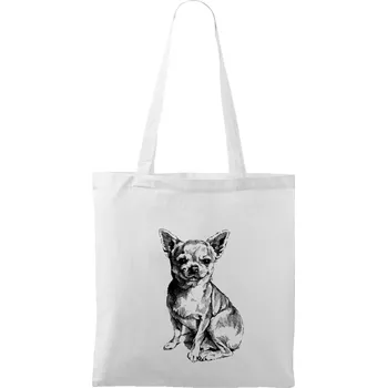 Plátěná taška - pes Čivava Barva: Bílá