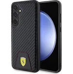 Ferrari PU Leather Bottom Carbon Zadní Kryt pro Samsung Galaxy S24+ Black