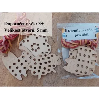 kreativní sada Dětské mini sady - 3 vyšívánky, bavlnky, jehla