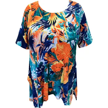 Dámské tričko Maxitriko s cípy (barevný vzor) - v nadměrné velikosti 0614