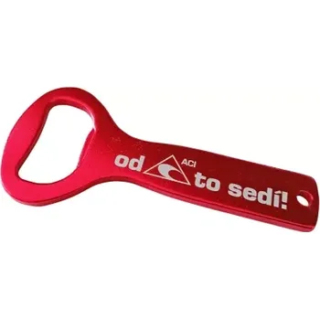 Otvírák * hliníkový otvírák na pivo-limo, červený, logo ACI