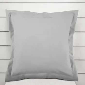 Povlak na dekorativní polštářek Bavlněný saténový povlak na polštář s lemem ST-012 Světle šedý 45 x 45 cm