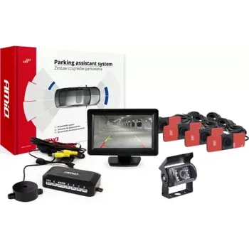 Parkovací asistent AMIO asistenty parkování TFT01 4,3" s kamerou HD-501-IR 4-senzorové černé vnitřní