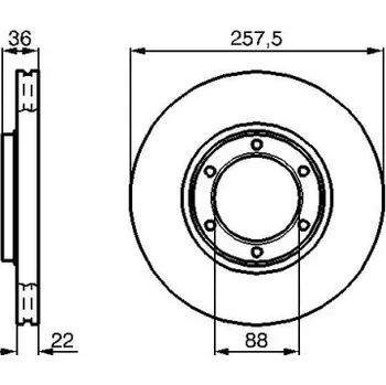 Brzdový kotouč BOSCH Brzdový kotouč větraný Ø257,5mm 0 986 478 596