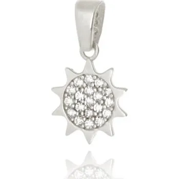 Přívěsek Přívěšek z bílého zlata sluníčko se zirkony ZZ1270F + dárek zdarma