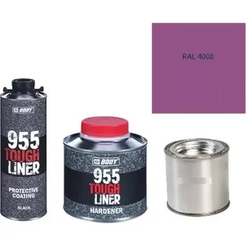 Autolak HB BODY 955 RAPTOR tough liner - 2k polyuretan textura set/báze + tužidlo + barva /RAL 4008 900ml