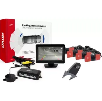 Parkovací asistent AMIO asistenty parkování TFT01 4,3" s kamerou HD-502-IR 4-senzorové černé vnitřní