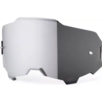 Příslušenství k helmě na motorku S100 plexi ARMEGA, 100% (stříbrné chrom, Anti-fog)
