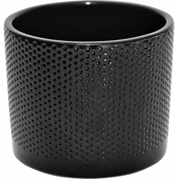 Hrnec Ceram hrnec DOMOLETTI WALEC KROPKI, O19 cm, lesk. Černá