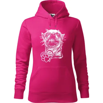 Dámská mikina Mikina - Čivava s jazykem Barva: Purpurová (40), Velikost: L, Střih: Dámské