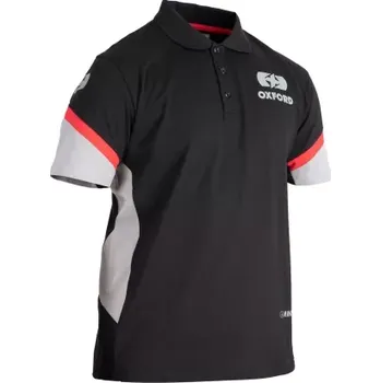 tričko s límečkem RACING, OXFORD (černé/šedé/červené, vel. 2XL)