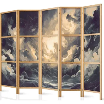 Paraván Japonský paraván - Epická světelná hra: Slunce bojuje o nadvládu nad mraky Velikost: 225x172 cm