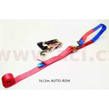 Upínací popruh * upevňovací popruhy na uchycení vozidel za ráfky (50 mm, 2 m, 5 t, ráčna + otočný hák, hák + oko) - ČR