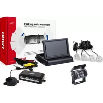 Parkovací asistent AMIO asistenty parkování TFT01 4,3" s kamerou HD-501-IR 4-senzorové, černé "GOLD"