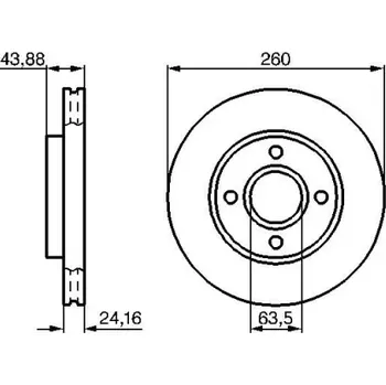 Brzdový kotouč BOSCH Brzdový kotouč větraný Ø260mm 0 986 478 671