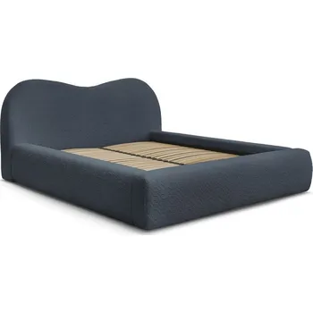 Postel Tmavě modrá čalouněná dvoulůžková postel s úložným prostorem a roštem 140x190 cm Orlane – Bobochic Paris ID_1711844