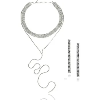 Souprava šperků Yvon Elegantní třpytivý set DIAMONDS: náhrdelník a náušnice