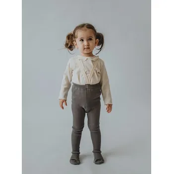 Kojenecké oblečení Tatrasvit Punčocháče s kšandami 100% BIO bavlna ŠEDÁ - 98/104