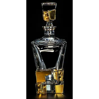 Karafa skleněná BG26107-zlato, Varianta Křišťál