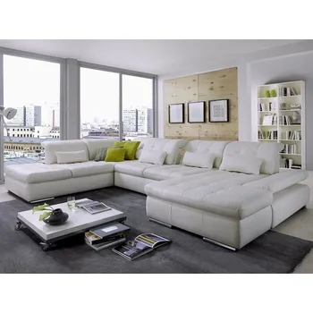 Sedací souprava Kožená rohová sedací souprava do tvaru U SANTA LUCIA Levý roh - s rozkládáním a s úložným prostorem