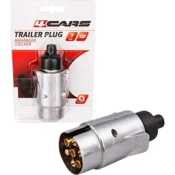 Přívěs k motorovému vozidlu 4CARS ZÁSTRČKA NA PŘÍVĚSNÝ VOZÍK HLINÍKOVÁ 7 PIN