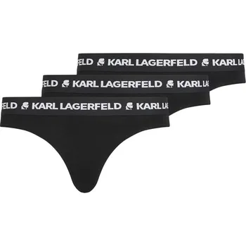 Dámské ponožky KARL LAGERFELD LOGO THONG (3-PACK) 999 Velikost: XS