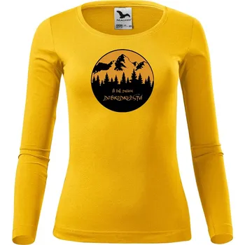 Dámské tričko DOBRÝ TRIKO Dámské bavlněné triko Dobrodružství Velikost: M, Barva: Žlutá