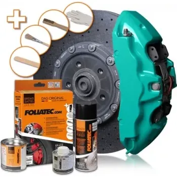 Autolak FOLIATEC DVOUSLOŽKOVÁ BARVA na brzdové třmeny TYRKYSOVÁ (SADA K APLIKACI)