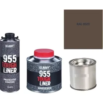 Autolak HB BODY 955 RAPTOR tough liner - 2k polyuretan textura set/báze + tužidlo + barva /RAL 8028 900ml