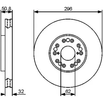 Brzdový kotouč BOSCH Brzdový kotouč větraný Ø296mm 0 986 479 429