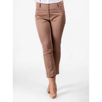 Elegantní dámské kalhoty cappuccino VS-DN-1804, VELIKOST 4XL