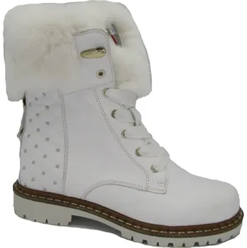 Dámská zimní obuv Dámské boty Nis 2215429/2 Scarponcino String+Lampo/Pelle Bianco-Rex