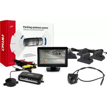 Parkovací asistent AMIO asistenty parkování TFT01 4,3" s kamerou HD-310 4-senzorové černé Truck