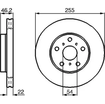Brzdový kotouč BOSCH Brzdový kotouč větraný Ø255mm 0 986 478 725