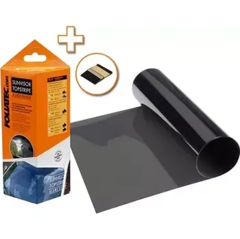 Stínítko do auta FOLIATEC TOPSTRIPE STÍNÍCÍ PRUH ČELNÍHO SKLA, 15X152CM, ŠEDÁ/ČERNÁ