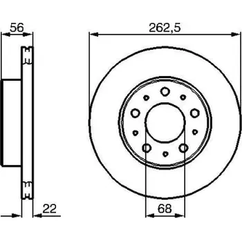 Brzdový kotouč BOSCH Brzdový kotouč větraný Ø262mm 0 986 478 283