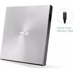 ASUS DVD ZenDrive U9M, External Slim DVD-RW, USB Type-C/Type-A, M-DISC, Silver 90DD02A2-M29000 1589858
