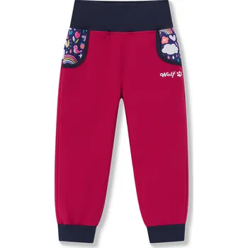 Dívčí kalhoty Dívčí softshellové kalhoty - Wolf B2581, růžová Barva: Růžová, Velikost: 86