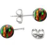 NUBIS® Stříbrné opálové náušnice - 5 mm - NBP20-OP32