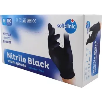 SOFTCLINIC Nitrilové rukavice černé M 100ks