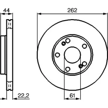 Brzdový kotouč BOSCH Brzdový kotouč větraný Ø262mm 0 986 478 864