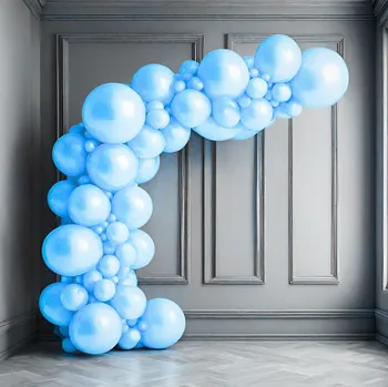 Balónek balonky.cz Světlemodrá balónková girlanda rustikální