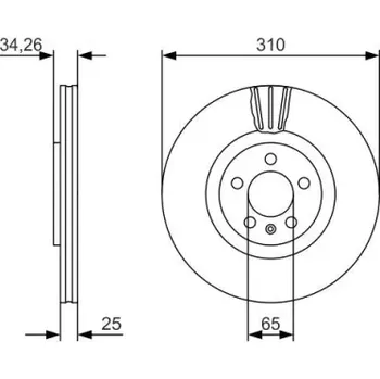 Brzdový kotouč BOSCH Brzdový kotouč větraný Ø310mm 0 986 479 642