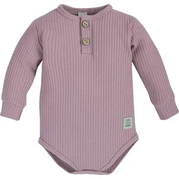 Kojenecké oblečení Makoma Waffel body "polo" dlouhý rukáv PINK - 74