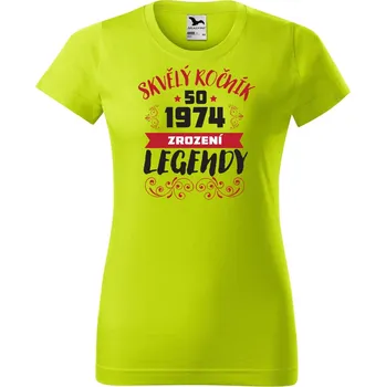 Dámské oblečení DOBRÝ TRIKO Dámské tričko s potiskem Zrození legendy Barva: Limetková, Velikost: XS