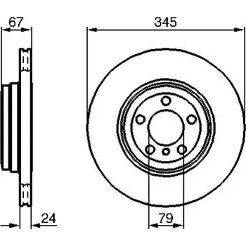 Brzdový kotouč BOSCH Brzdový kotouč větraný Ø345mm 0 986 479 005