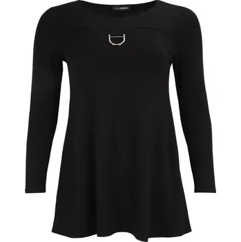 Dámská halenka Luxusní tunika s ozdobným stříbrným doplňkem - v nadměrné velikosti 4045