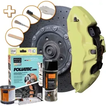 Autolak FOLIATEC DVOUSLOŽKOVÁ BARVA na brzdové třmeny PASTELOVÁ ŽLUTÁ CREAMY VANILLA (SADA K APLIKACI)